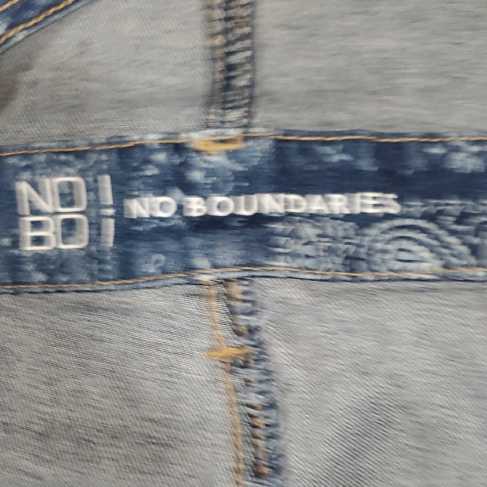 Blue Denim Patterned Ripped Overall Shorts! - Picture 14 of 15